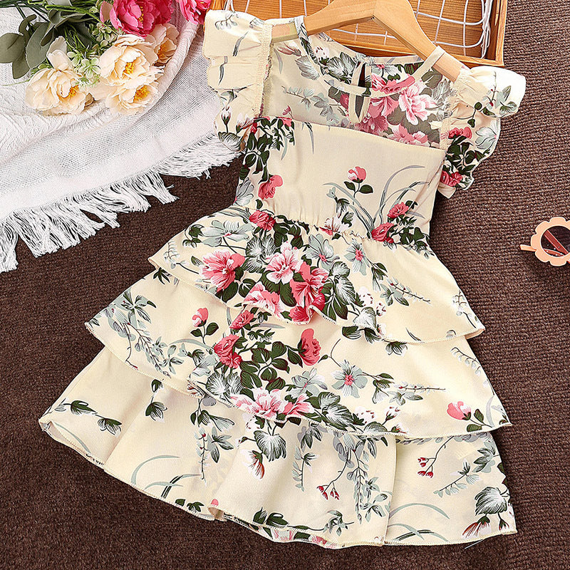 Wholesale Vintage Mesh Girls Dress Polyester Baby Clothes